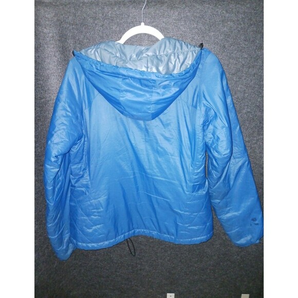Patagonia Vintage Hooded Jacket Women Small Aqua Blue Insulated Coat *flaws** - Picture 9 of 13